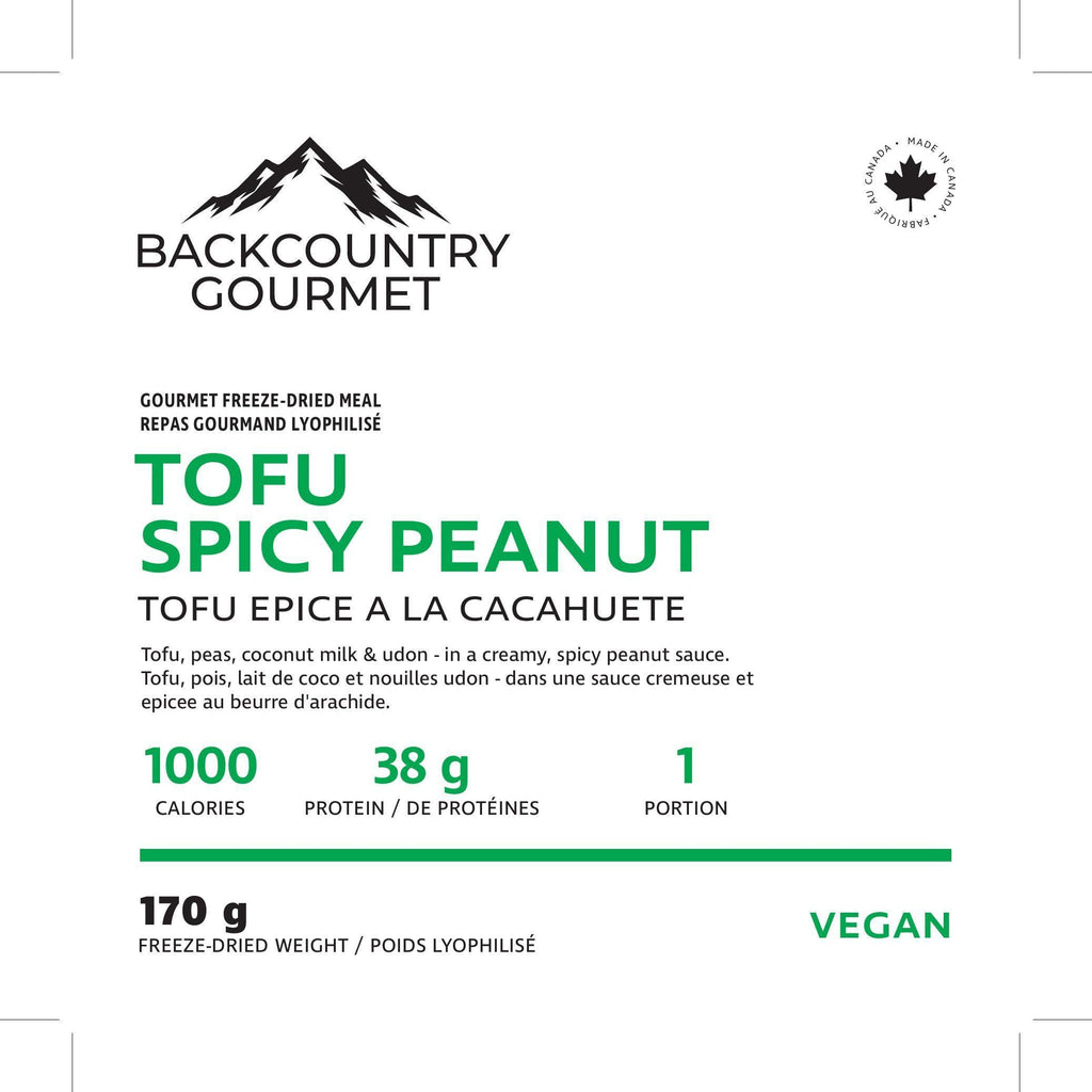Tofu Spicy Peanut (Vegan) package label – nutrition and ingredients