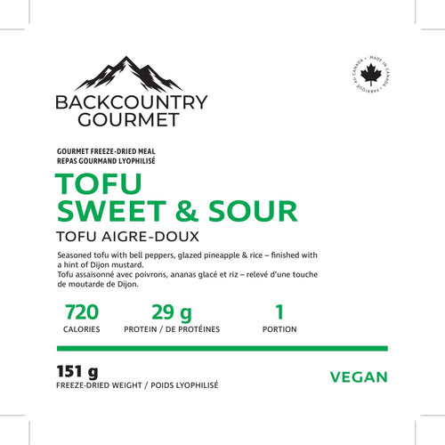 Tofu Sweet & Sour (Vegan) package label – nutrition and ingredients