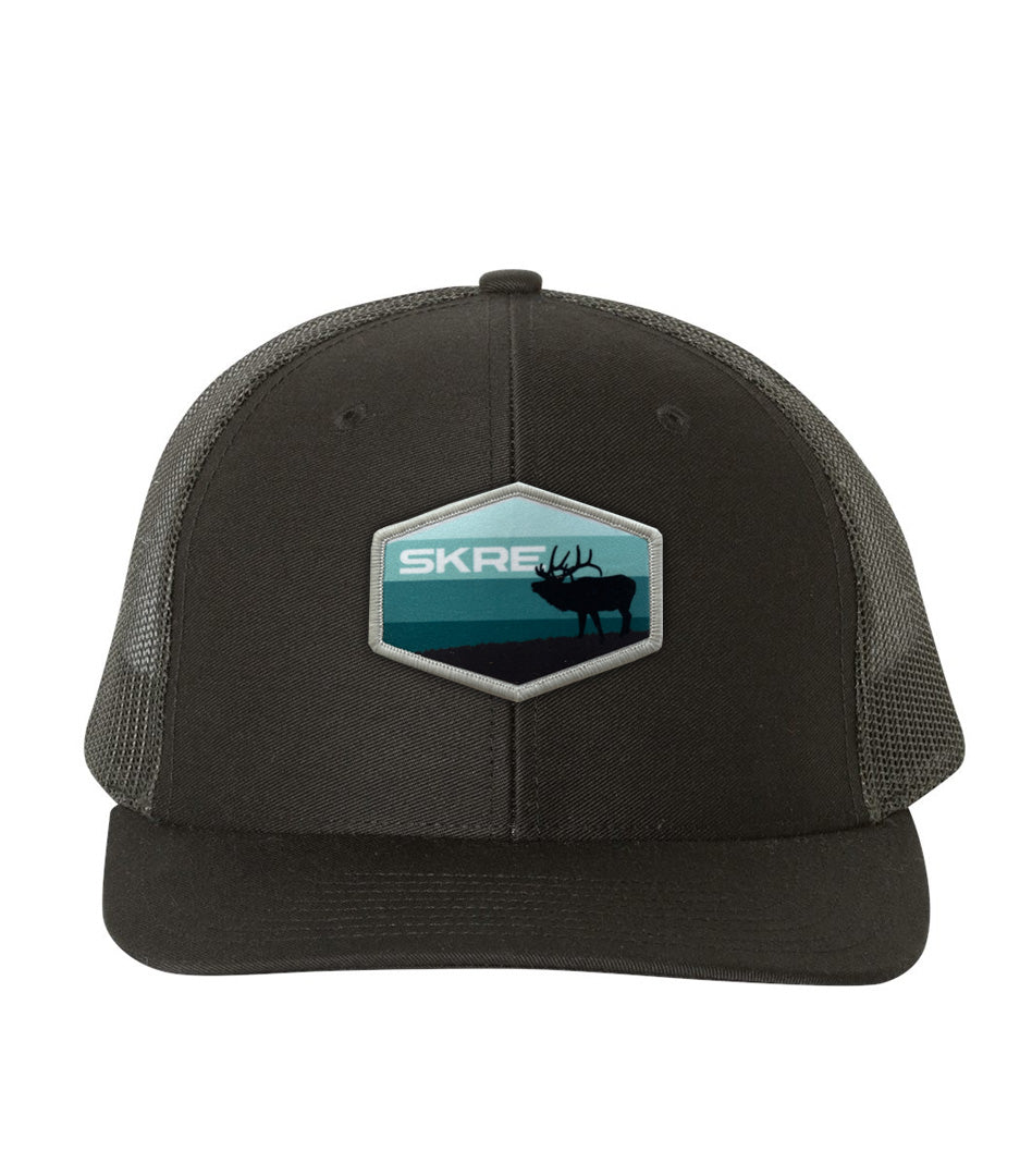 SKRE Blue Elk Patch Hat, Black
