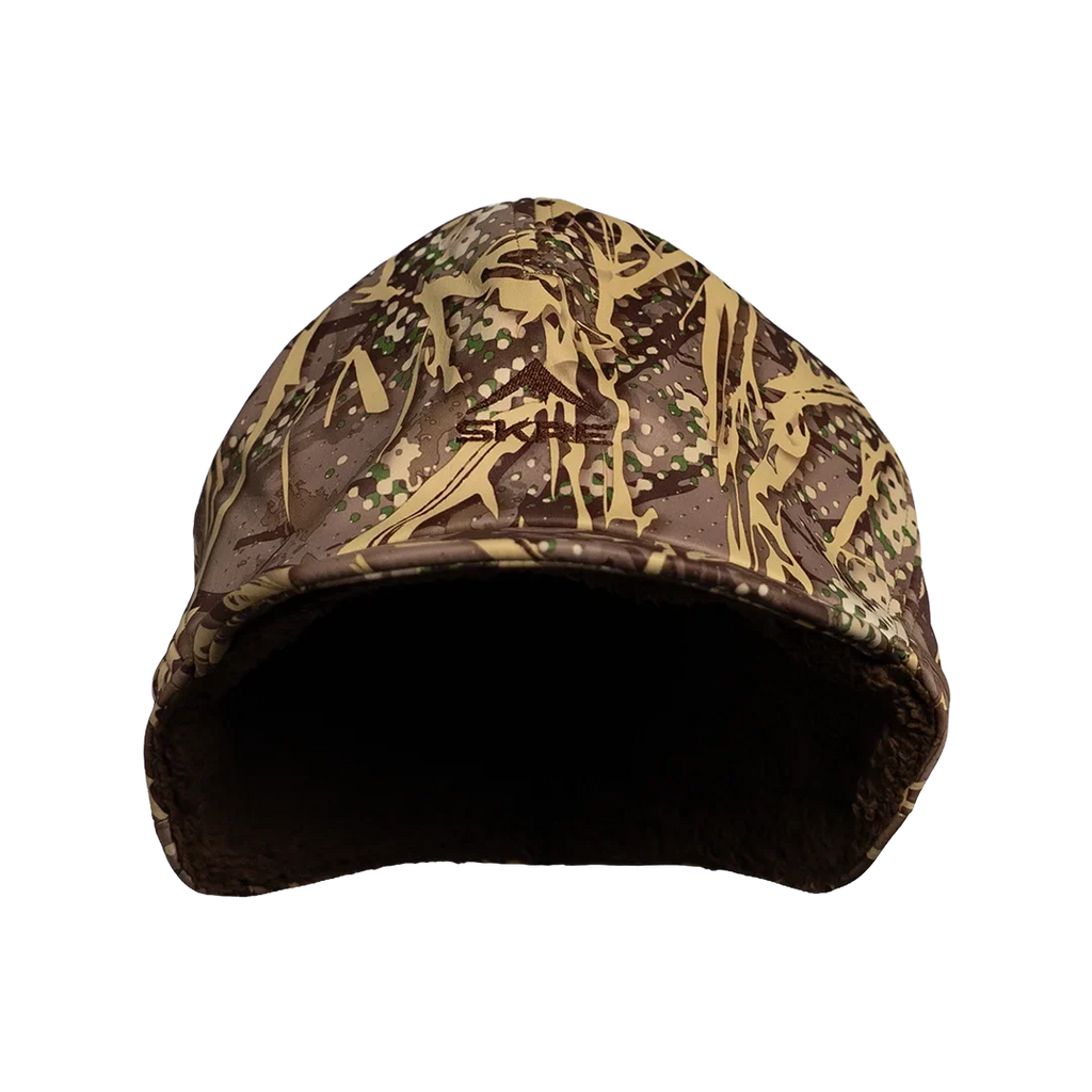 SKRE Boreal Beanie, Drift, front view showing fleece lining