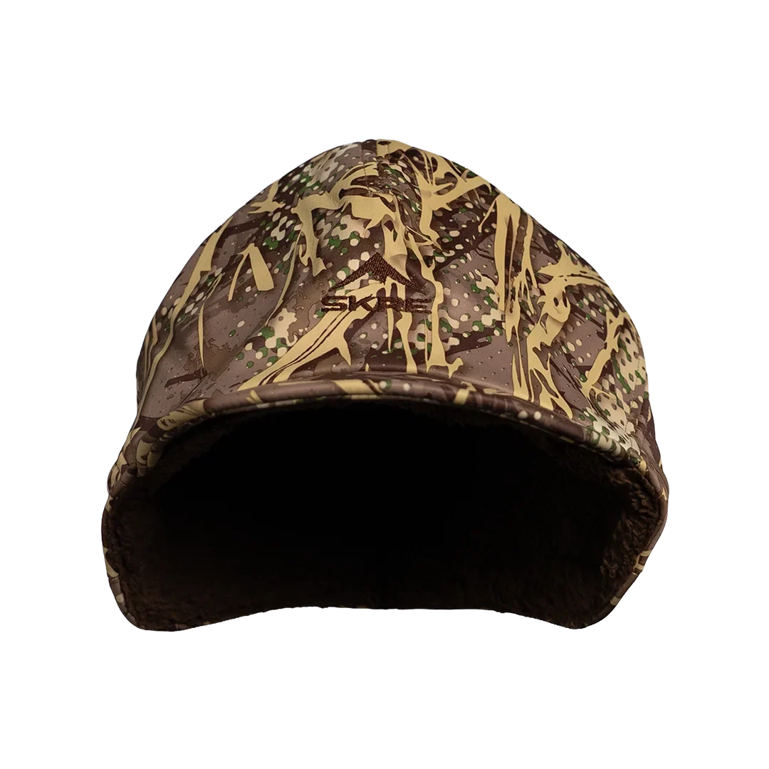SKRE Boreal Beanie, Drift, front view showing fleece lining