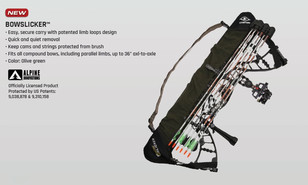 Easton Bow Slicker bow sling on a compound bow, olive green