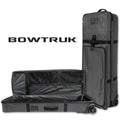 Easton Bow Truk Gen 2 travel roller bowcase, dark grey, standing and open