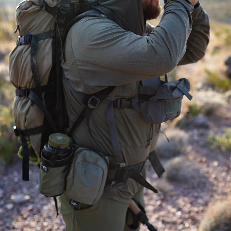 Stone Glacier Hydro Holster, in the field on a loaded pack
