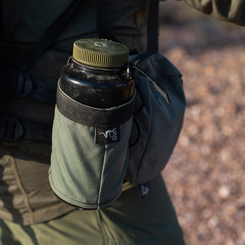 Stone Glacier Hydro Holster, worn on hip belt with bottle
