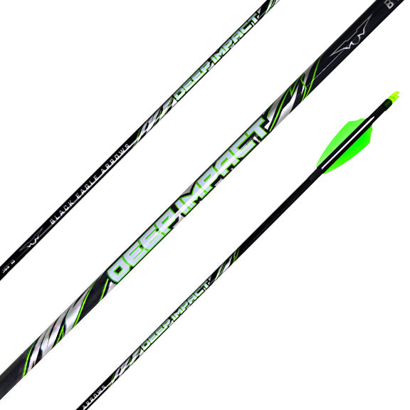 Black Eagle Deep Impact fletched carbon hunting arrow, 4mm (.165) micro-diameter shaft