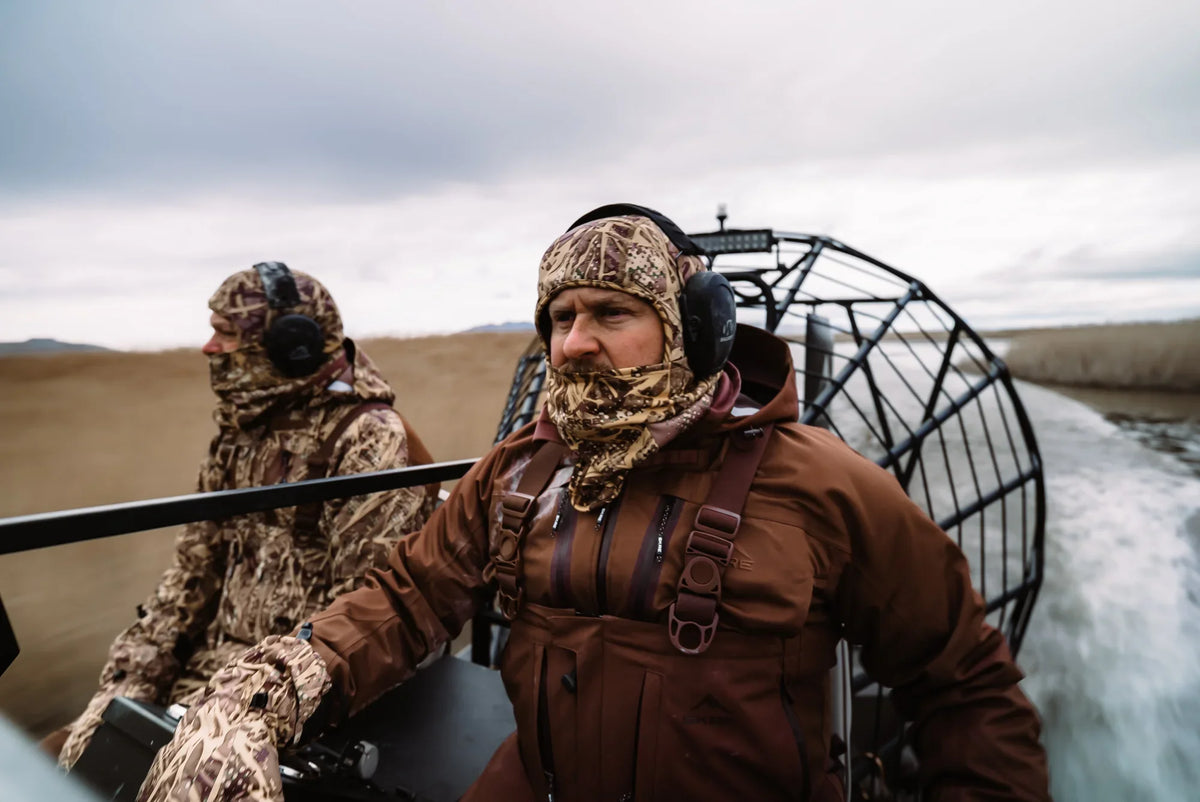 SKRE Blindside Balaclava worn on the water at first light