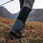 Stone Glacier SQ2 Alpine Gaiters, detail of upper and lower panels worn over a boot