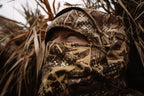 SKRE Blindside Balaclava worn in marsh cover