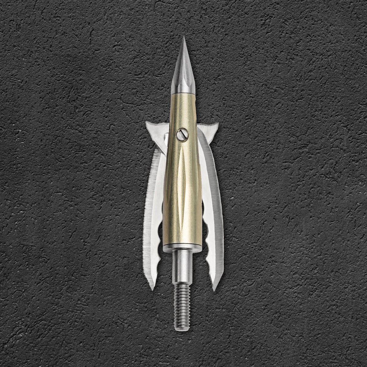 Beast Deep Six broadhead, 2.3 in 125 grain, blades closed in flight position