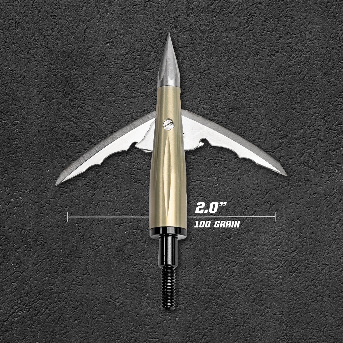 Beast Deep Six mechanical broadhead, 2.0 in cut, 100 grain, blades deployed