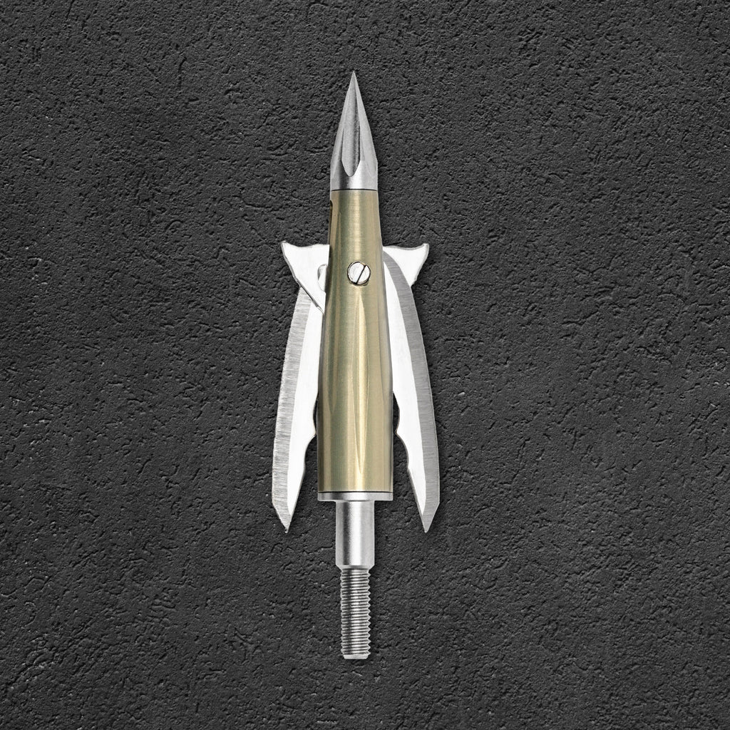 Beast Deep Six broadhead, 2.0 in 125 grain, blades closed in flight position