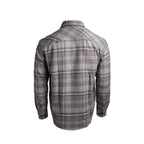 SKRE Delta Flannel Top, Grey-White, back view