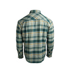 SKRE Delta Flannel Top, Green-Gold, back view