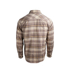SKRE Delta Flannel Top, Brown-Gold, back view