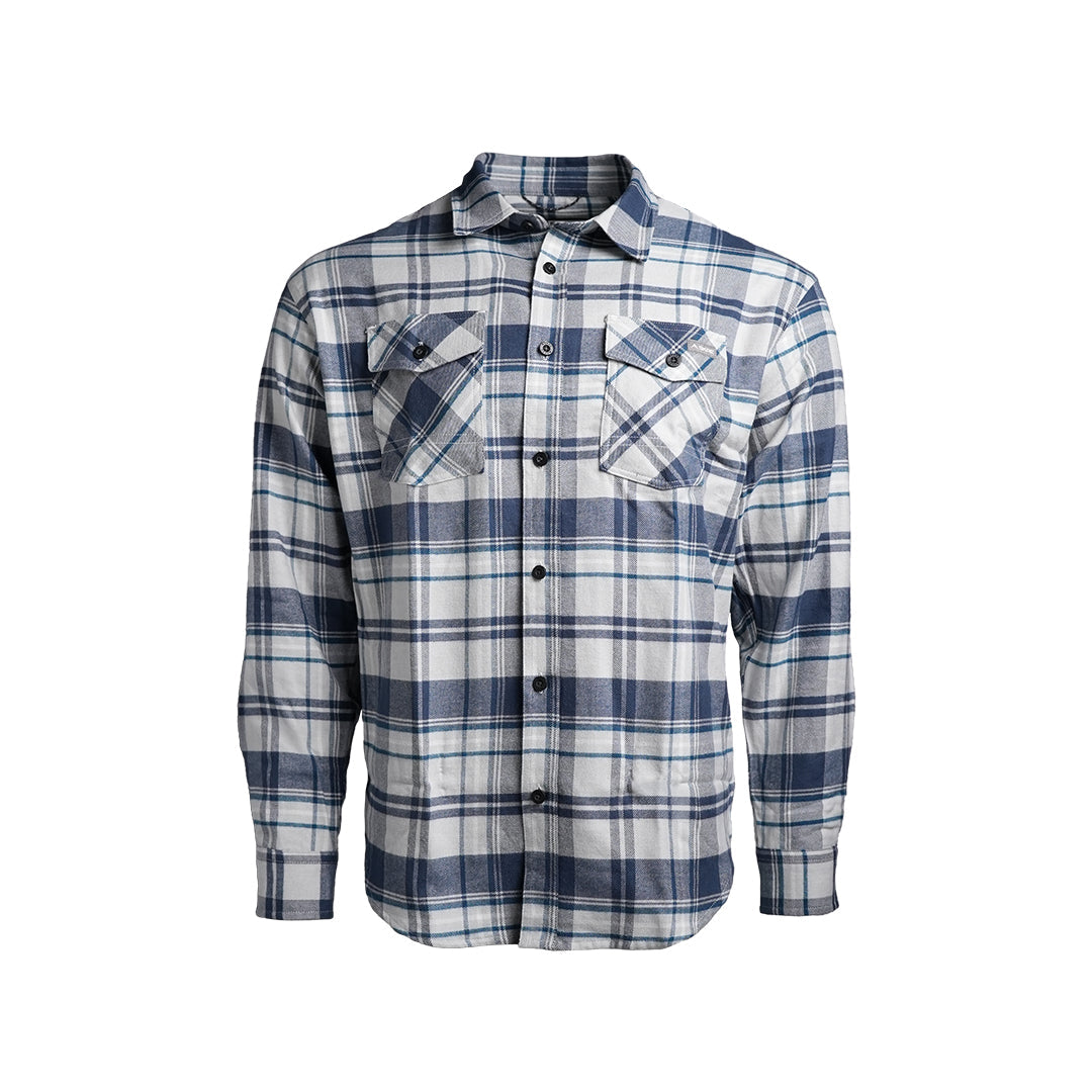 SKRE Delta Flannel Top, Blue-White