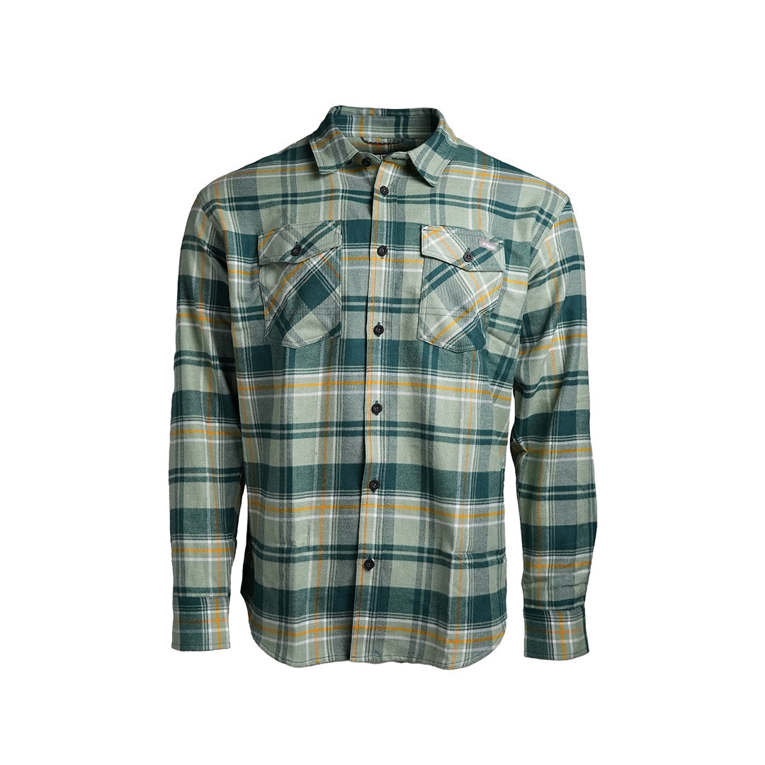 SKRE Delta Flannel Top, Green-Gold
