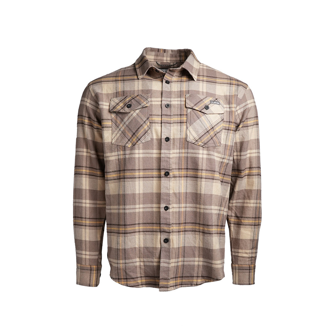 SKRE Delta Flannel Top, Brown-Gold
