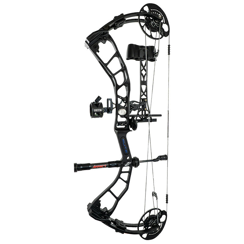 Elite Emerse Ready to Shoot package with sight, rest, stabilizer, quiver and release