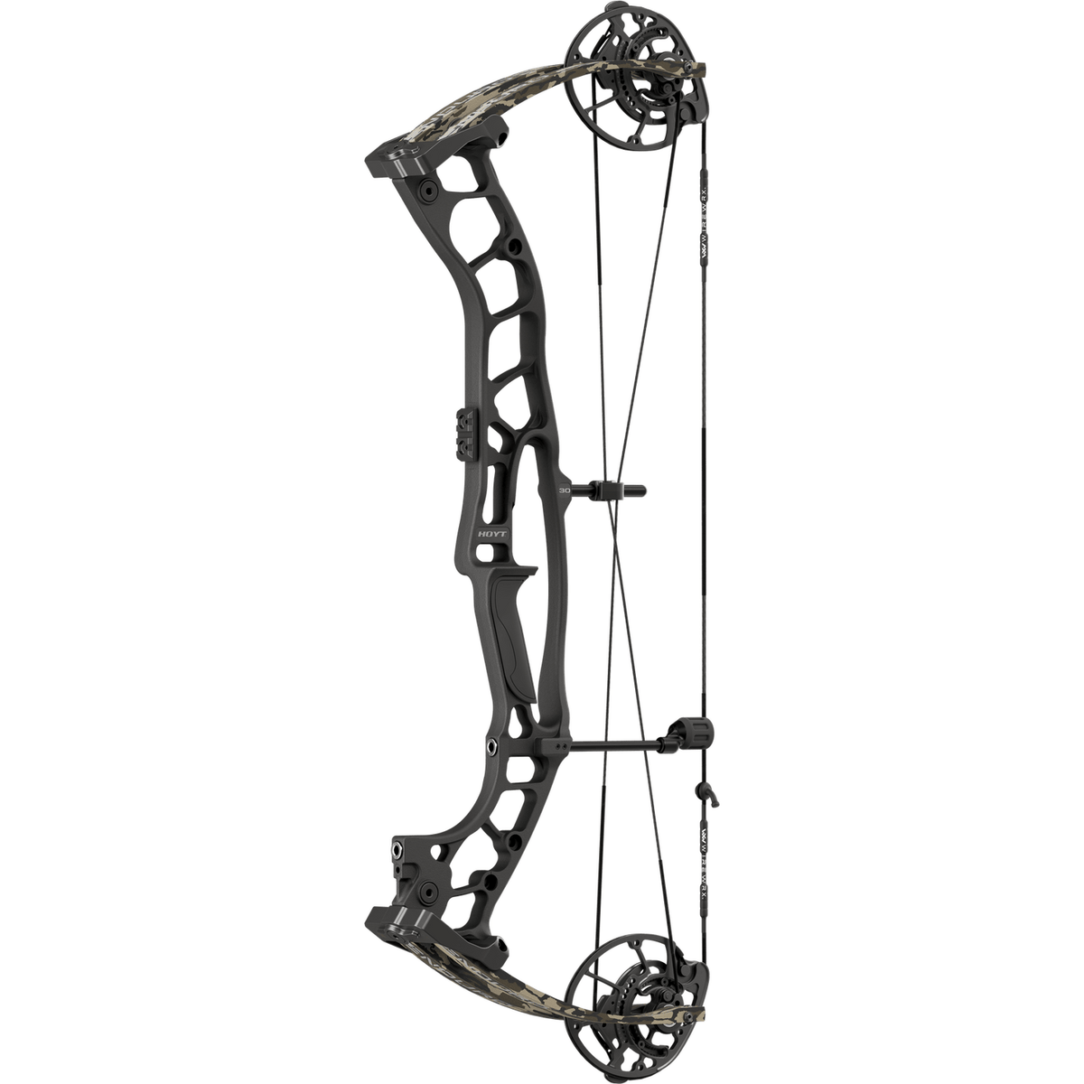Hoyt Enduro - Blackout with Mossy Oak Bottomland Limbs