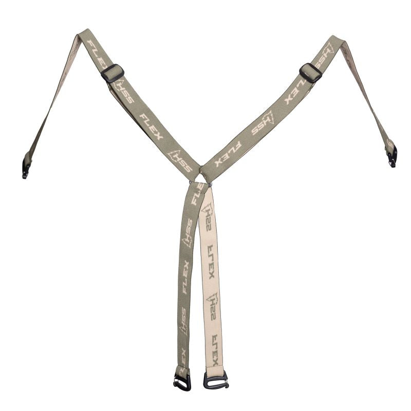 HSS Flex Suspenders shown fitted over the shoulders
