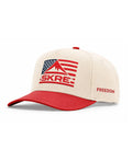 SKRE 250th USA Hat, natural with red brim
