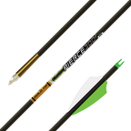 Gold Tip Pierce .166 carbon hunting arrow, point, branding and Fusion X vane detail