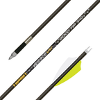 Gold Tip Pierce LRT arrow, point insert, GTO nock and fletching detail