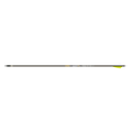 Gold Tip Pierce LRT arrow, full fletched shaft on white background