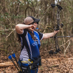 Gold Tip Velocity Pro Arrows .246, archer at full draw