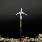 Beast 2.0in 150g Stainless Steel Broadhead mounted on arrow, blades deployed