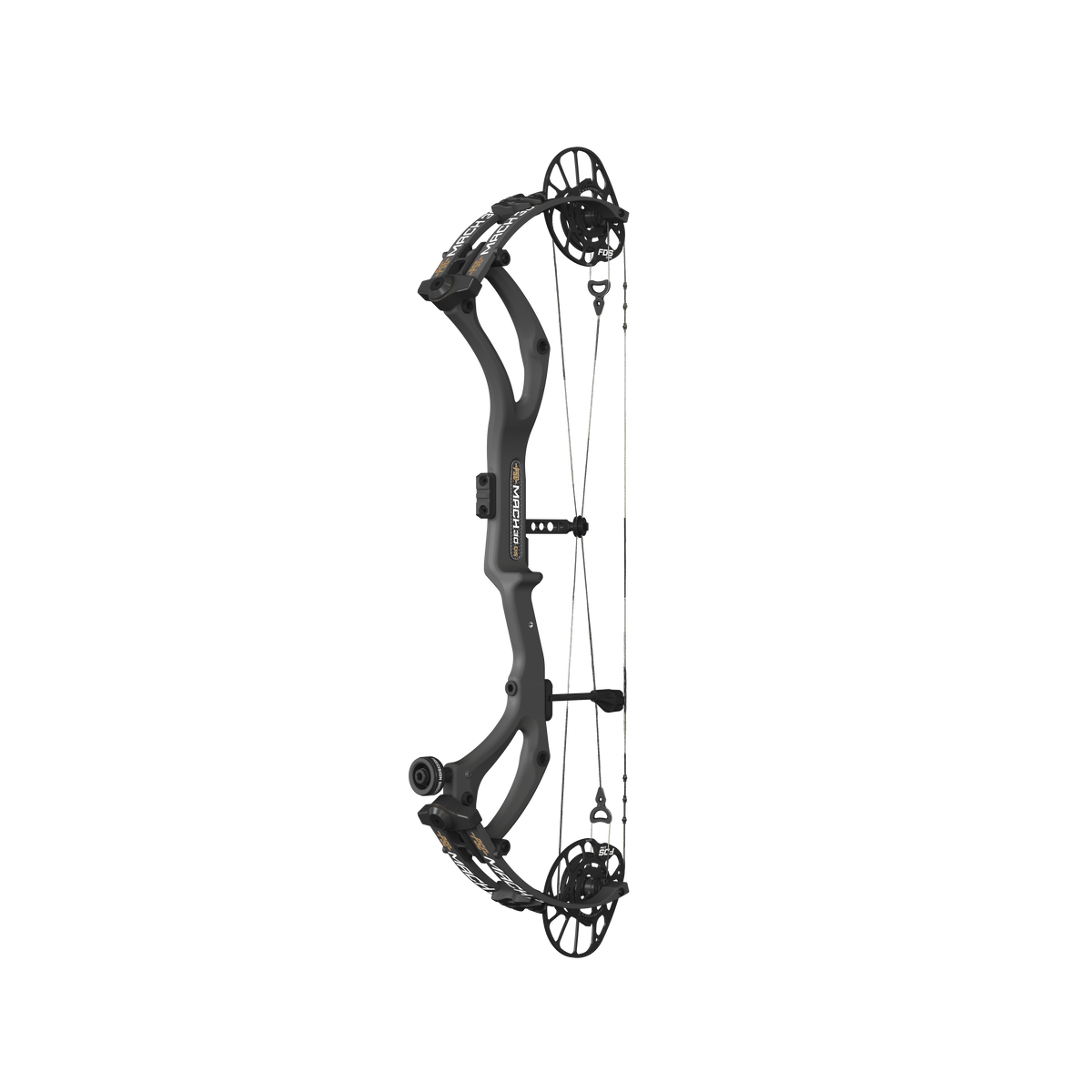 PSE Mach 30 DS Carbon compound hunting bow, Black, angled view