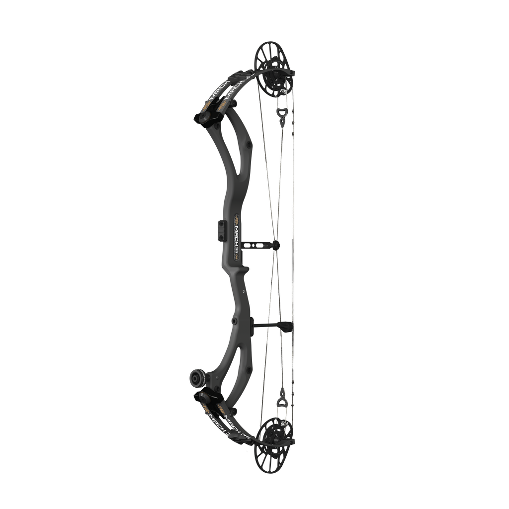 PSE Mach 35 DS Carbon compound hunting bow, Black, angled view