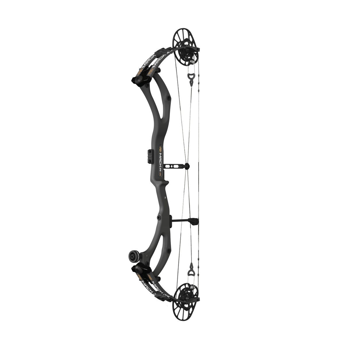 PSE Mach 35 DS Carbon compound hunting bow, Black, angled view