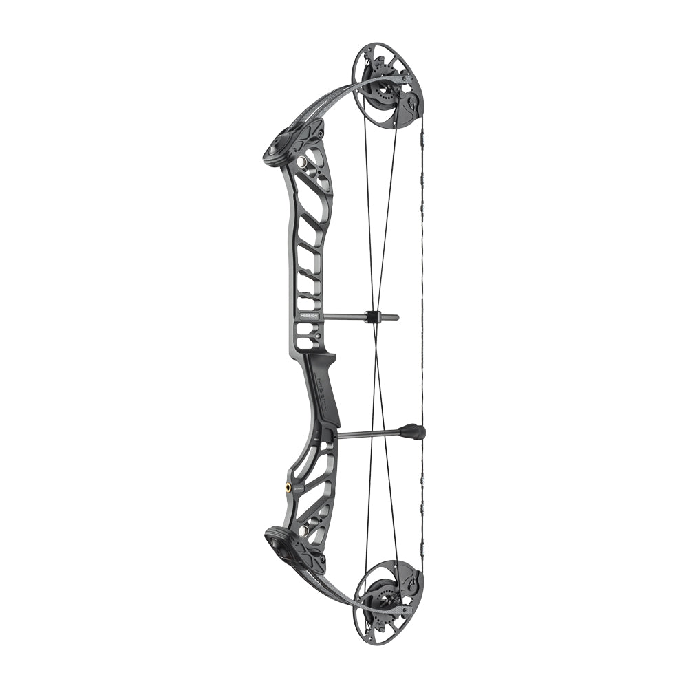 Mission Range compound bow in the black finish, side profile
