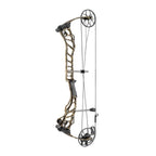 Mission Stryde 30.5 compound bow in Mossy Oak Bottomland camo, side profile