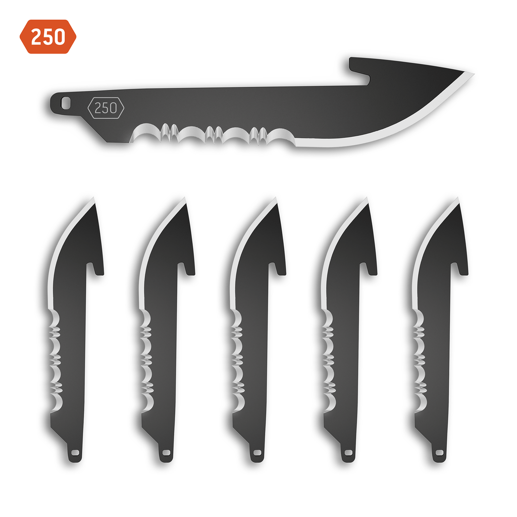 Outdoor Edge 2.5" 50% SERRATED DROP POINT BLADES | 6-PACK