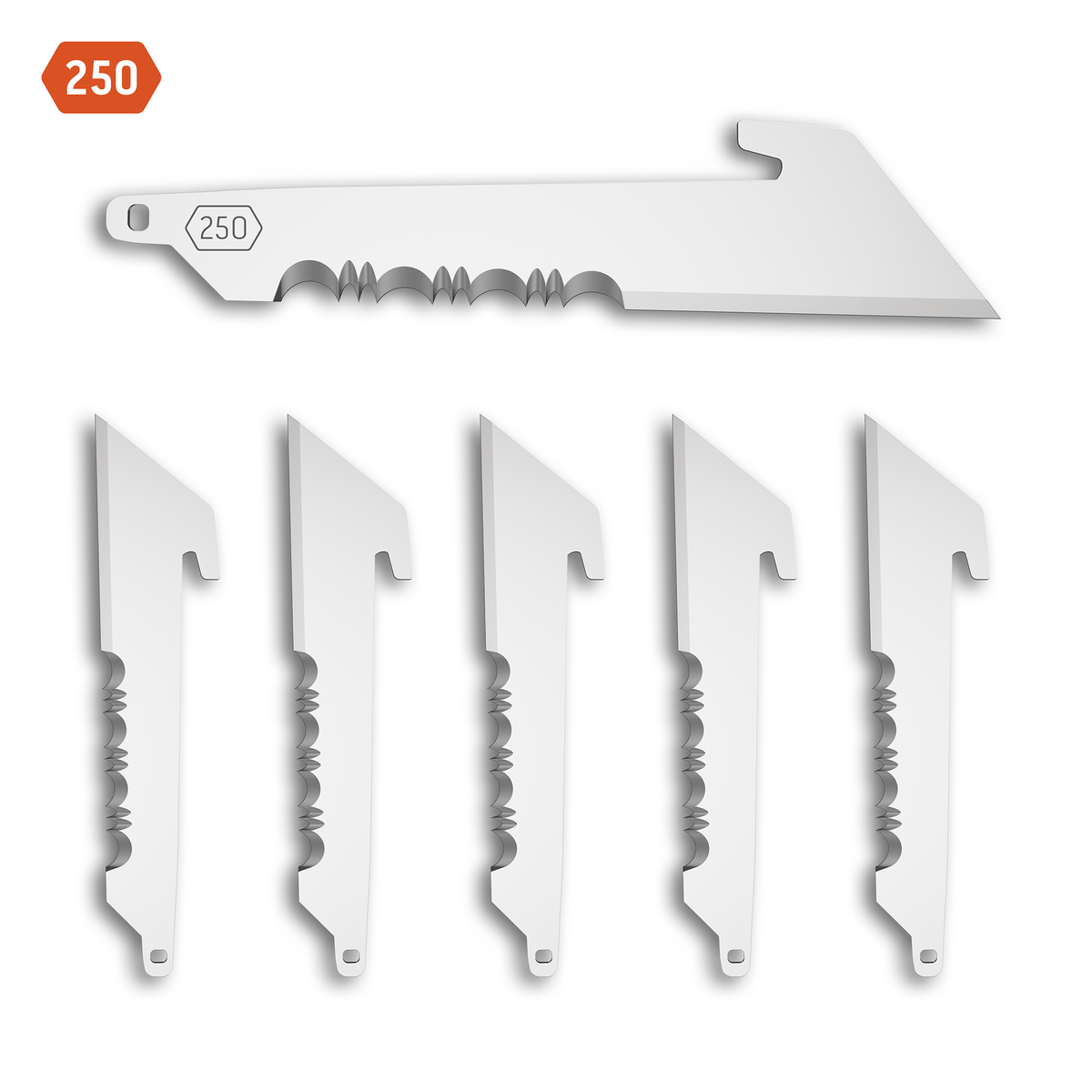 Outdoor Edge 2.5" 50% SERRATED UTILITY BLADES | 6-PACK