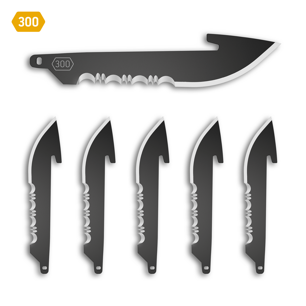 Outdoor Edge 3.0" 50% SERRATED DROP POINT BLADES | 6-PACK