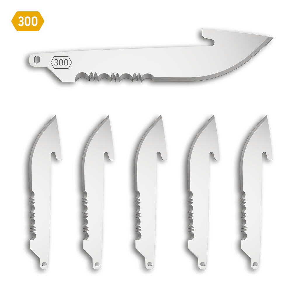 Outdoor Edge 3.0" 50% SERRATED DROP POINT BLADES | 6-PACK