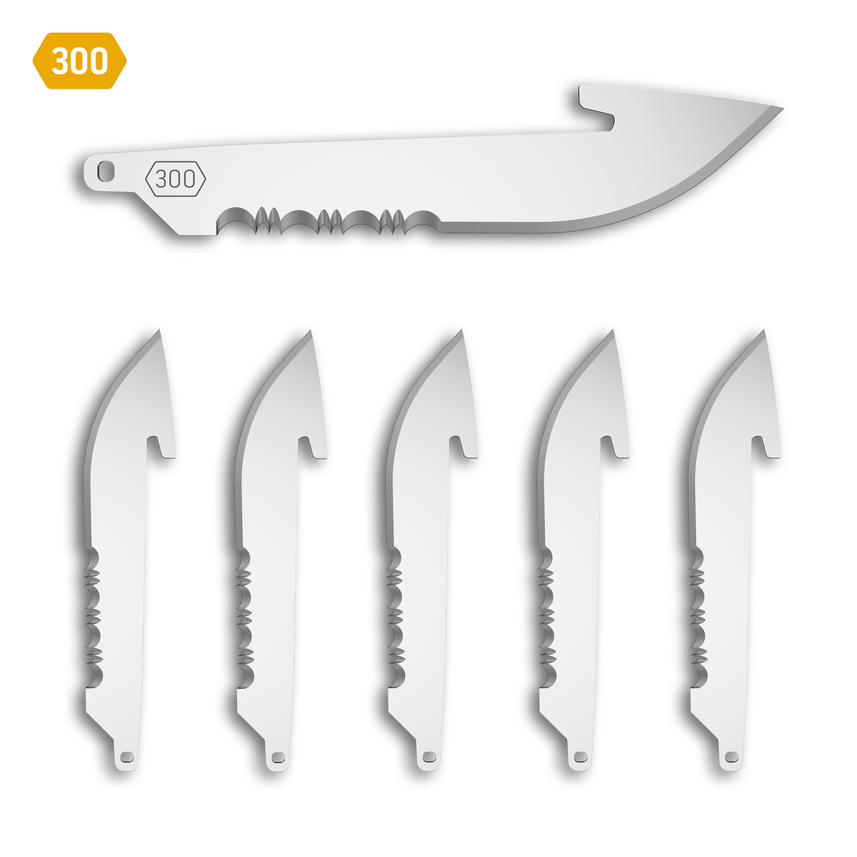 Outdoor Edge 3.0" 50% SERRATED DROP POINT BLADES | 6-PACK