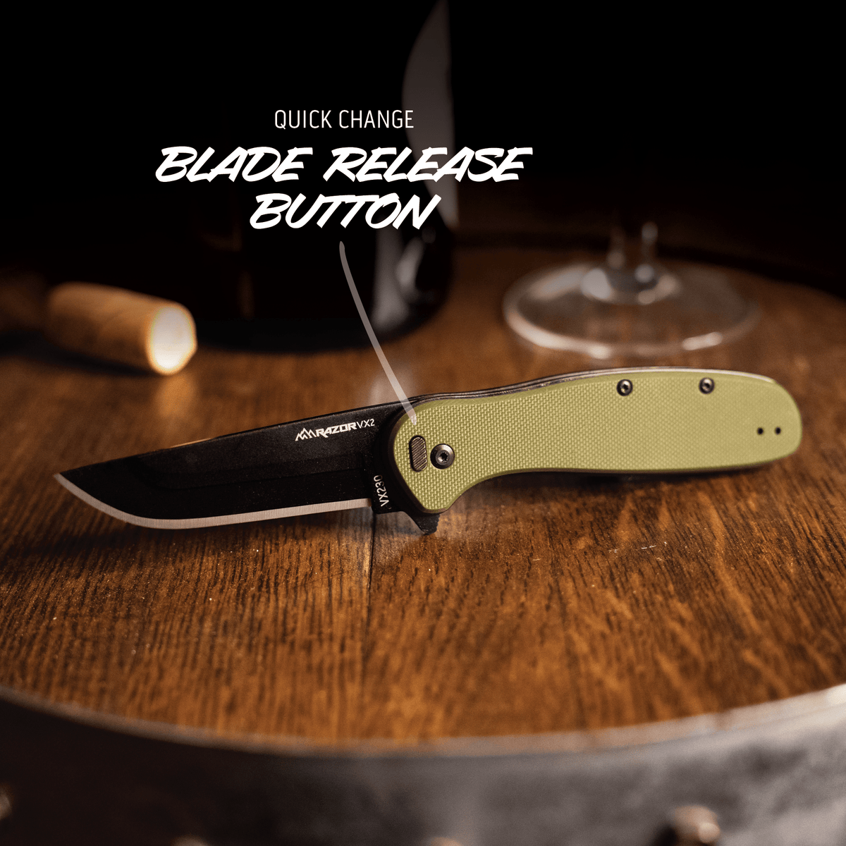 Outdoor Edge RAZOR VX2 | GREEN G10, view 3