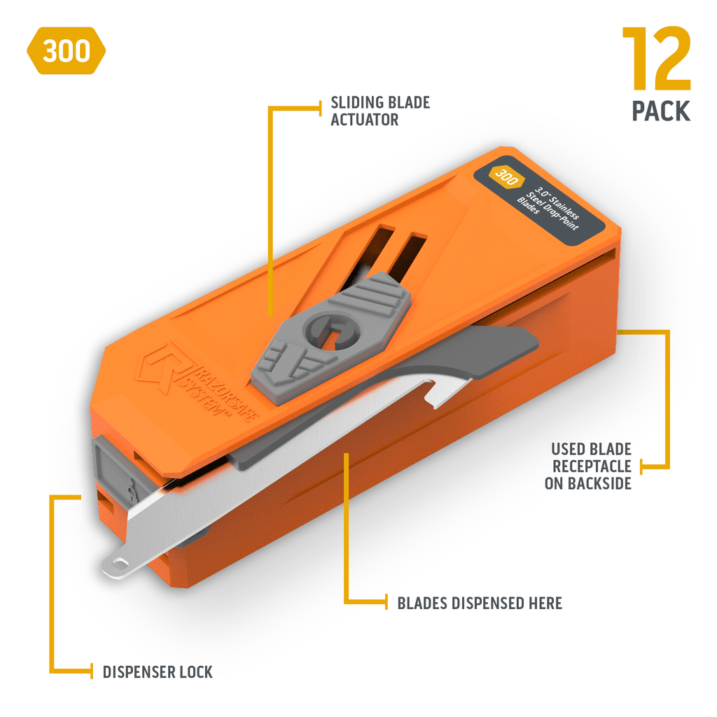 Outdoor Edge 3.0" DROP POINT BLADE DISPENSER | 12 BLADES, view 2