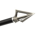 G5 Montec broadhead fitted to a carbon arrow shaft on a white background