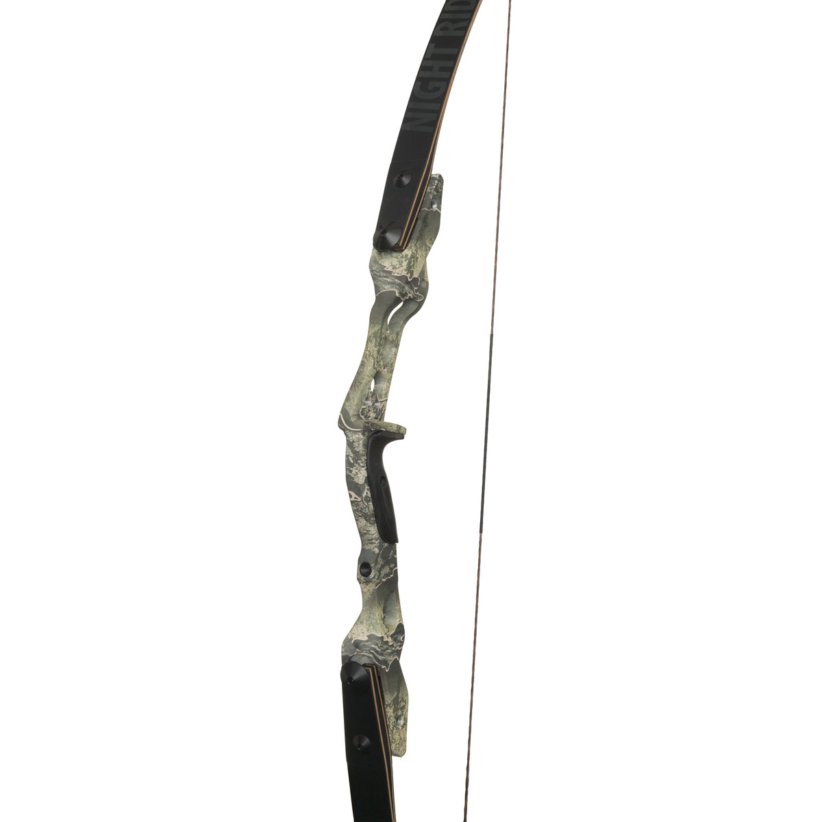 OMP Night Ridge 60" Recurve Bow riser detail, Realtree Excape