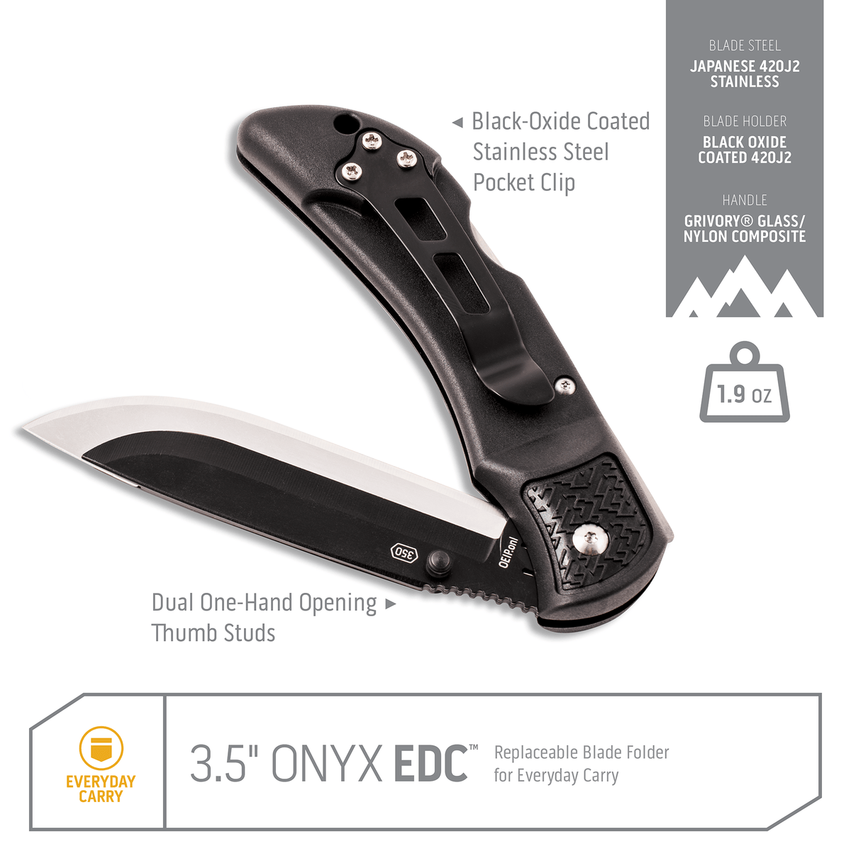 Outdoor Edge 3.5" RAZOR ONYX | 27 BLADES, view 3