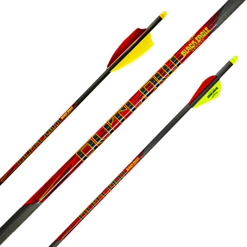 Black Eagle Outlaw crested fletched carbon hunting arrow, 6.4mm (.245) shaft