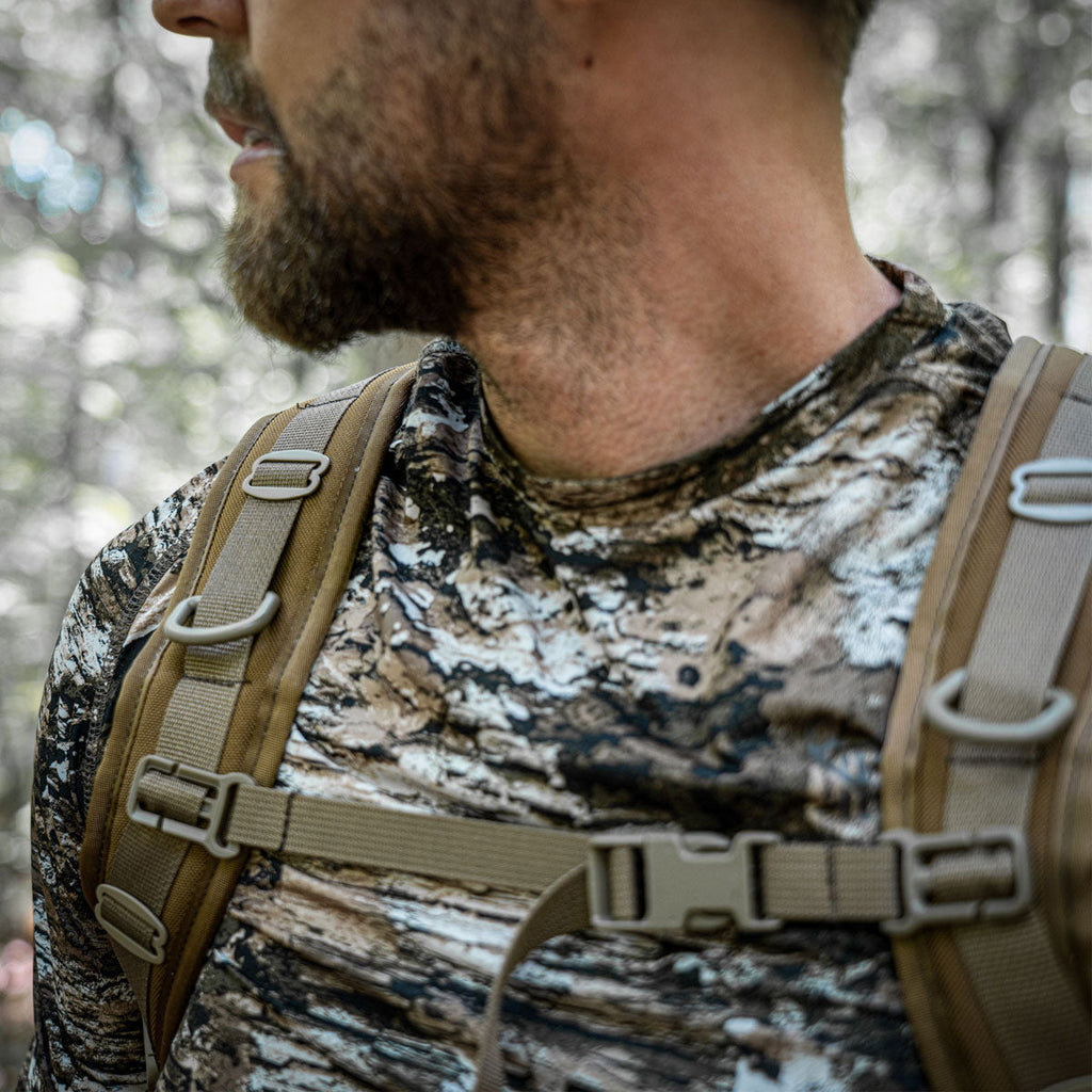 Tethrd Predator Pack Straps worn by hunter
