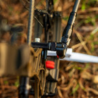 Axcel Perfect Mount - Offset, Black - mounted on a compound bow riser