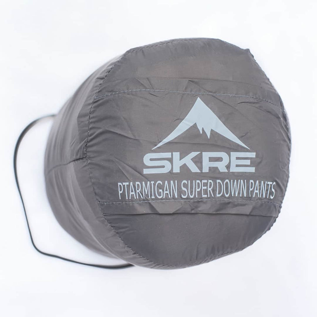 SKRE Ptarmigan Ultra Down Pants, included compact stuff sack